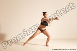 Underwear Martial art Woman White Moving poses Average long colored Dynamic poses Academic